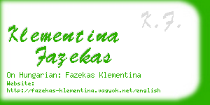 klementina fazekas business card